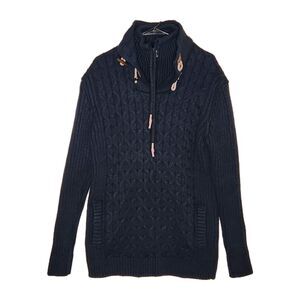 Bespoke Moda Gold Funnel Neck Sweater Men's 3X Quarter Zip Cable Knit Black